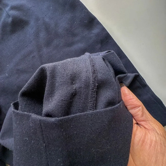 Ralph Lauren Black Label Stretch Wool Textured Trouser Blue Pants Womens 10 - Picture 9 of 15